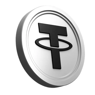 Tether USDT coin graphic in the trading community trust section